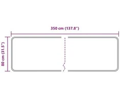Kilimėlis MARSA Pilka 80 x 350 cm Poliesteris ir PVC