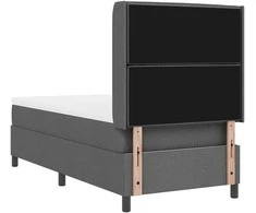 LED Čiužinio Lova su čiužiniu Tamsiai pilka 90 x 190 cm audinys