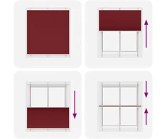Klostuotos žaliuzės, bordo spalvos, 115x100 cm, audinys, plotis 114,4 cm, poliesteris