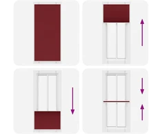 Klostuotos žaliuzės, bordo spalvos, 95x200 cm, audinys, plotis 94,4 cm, poliesteris