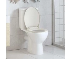 Klozeto sėdynė su soft-close mechanizmu, šviesiai pilka, ovali