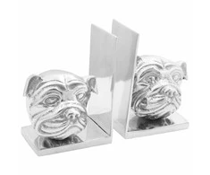 Knygų atramos 2 pcs Sidabro 8 x 12 x 16,5 cm Aliuminis