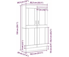 Knygų spinta 3 aukštų 82,5 x 30,5 x 150 cm Apdirbta mediena