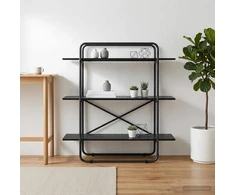 Knygų lentyna 3 aukštų 100 x 35 x 105 cm PB Juodojo ąžuolo