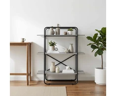 Knygų lentyna 3 aukštų 100 x 35 x 105 cm PB Pilka Sonoma