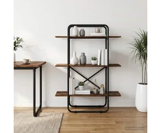 Knygų lentyna 3 aukštų 60 x 35 x 105 cm PB Dūminio ąžuolo