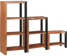 Knygų lentyna 3 pcs Ruda 50 x 30 x 110 cm