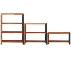 Knygų lentyna 3 pcs Ruda 80 x 30 x 110 cm