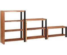 Knygų lentyna 3 pcs Ruda 80 x 30 x 110 cm
