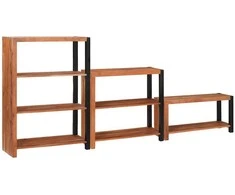 Knygų lentyna 3 pcs Ruda 80 x 30 x 110 cm