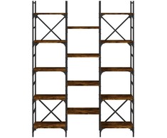 Knygų lentyna, dūminio ąžuolo, 127,5x28,5x172,5cm, mediena