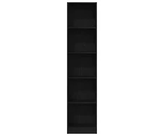 Knygų lentyna, juodo ąžuolo spalvos, 40x24x176 cm, inžinerinė mediena