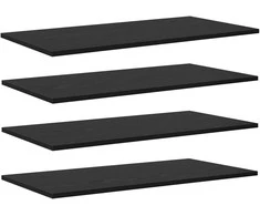 Knygų lentyna 4 pcs Juodas 80 x 40 x 1,5 cm Apdirbta mediena