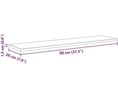 Knygų lentyna 3 aukštų 4 vnt. 80 x 20 x 1,5 cm Apdirbta mediena