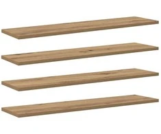 Knygų lentyna 4 pcs Ruda 80 x 20 x 1,5 cm Apdirbta mediena