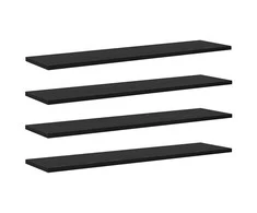 Knygų lentyna 4 pcs Juodas 80 x 20 x 1,5 cm Apdirbta mediena
