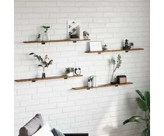 Knygų lentyna 4 pcs Ruda 100 x 10 x 1,5 cm Apdirbta mediena
