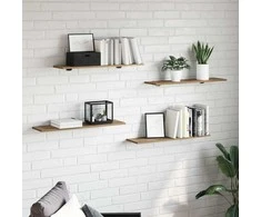 Knygų lentyna 4 pcs Ruda 80 x 20 x 1,5 cm Apdirbta mediena