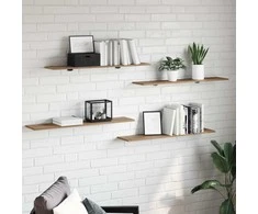Knygų lentyna 4 pcs Ruda 100 x 20 x 1,5 cm Apdirbta mediena