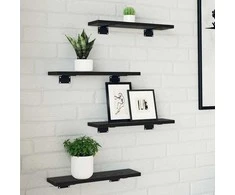 Knygų lentyna 4 pcs Juodas 40 x 10 x 1,5 cm Apdirbta mediena