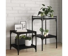 Knygų lentyna 4 pcs Juodas 40 x 40 x 1,5 cm Apdirbta mediena