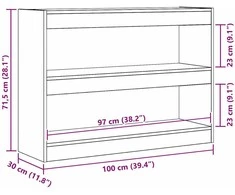 Knygų lentyna Sena mediena 100 x 30 x 72 cm Apdirbta mediena