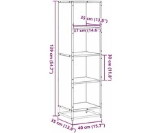 knygų spintelė Pilka Sonoma 40x35x139 cm Engineered Wood