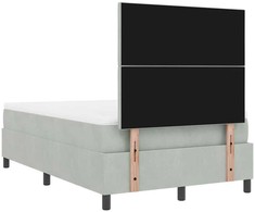 LED Čiužinio Lova Šviesiai pilka 120 x 200 cm Aksomas