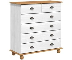 Komoda ASKIM Balta 91 x 40 x 95,5 cm Kietos pušies mediena
