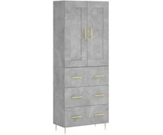 Komoda, betono pilkos spalvos, 69,5x34x180cm, apdirbta mediena