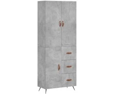 Komoda, betono pilkos spalvos, 69,5x34x180cm, apdirbta mediena