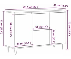 Kabalas Juodas ąžuolas 101,5 x 35 x 70 cm Apdirbta mediena