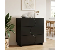 Komoda Juoda 70 x 38 x 75 cm Apdirbta mediena
