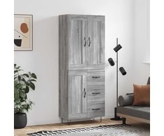 Komoda, pilkos ąžuolo spalvos, 69,5x34x180cm, apdirbta mediena