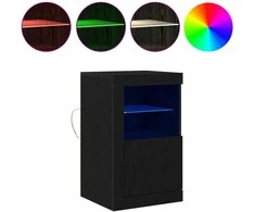 LED Bufetas Juodas ąžuolas 41 x 37 x 67 cm Apdirbta mediena