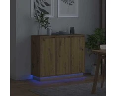 LED Bufetas Amatininkų ąžuolas 90 x 32 x 75 cm Apdirbta mediena