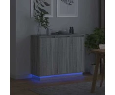 LED Bufetas Pilkas Sonoma 90 x 32 x 75 cm Apdirbta mediena