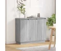 LED Bufetas Pilkas Sonoma 90 x 32 x 75 cm Apdirbta mediena