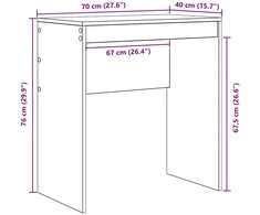 Stalas Betono pilka 70 x 40 x 76 cm