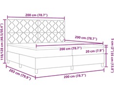 Kiemas lova su galvūgalio Tortora 200 x 200 cm audinys