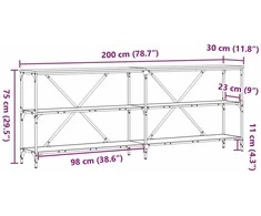 Konsolinis stalas Senas medis 200 x 30 x 75 cm Apdirbta mediena