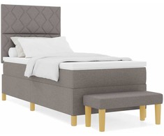 Kiemas lova su pagalve Tortora 190 x 90 cm audinys