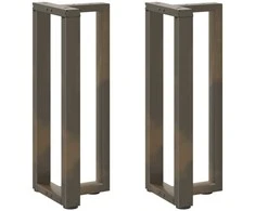 Konsolinio staliuko kojelės, T formos, 2 vnt., juodos, 38x25x(72-73) cm, plienas