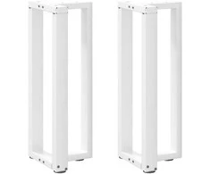 Konsolinio staliuko kojelės, T formos, 2 vnt., baltos, 38x25x(72-73) cm, plienas