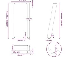 Konsolinio stalo kojelės, U formos, 2 vnt., baltos, 28x(72-73) cm, plienas