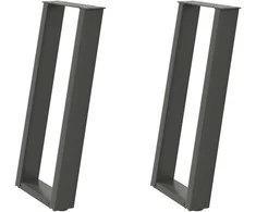 Konsolinio stalo kojelės, U formos, 2 vnt., antracito spalvos, 28x(72-73) cm, plienas