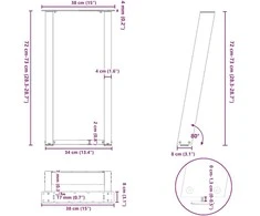 Konsolinio stalo kojelės, U formos, 2 vnt., baltos, 38x(72-73) cm, plienas
