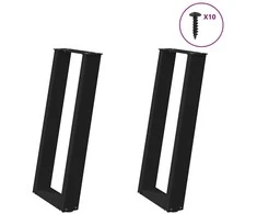 Konsolinio stalo kojelės, U formos, 2 vnt., juodos, 28x(72-73) cm, plienas