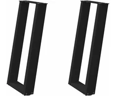 Konsolinio staliuko kojelės, U formos, 2 vnt., juodos, 38x(72-73) cm, plienas