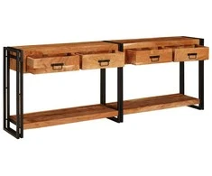 Konsoliniai staliukai 2 vnt. Ruda 200 x 33 x 75 cm